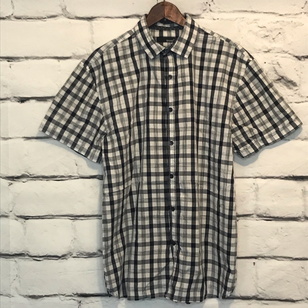3/$15 Bruno Short Sleeve Plaid Button Down Shirt
